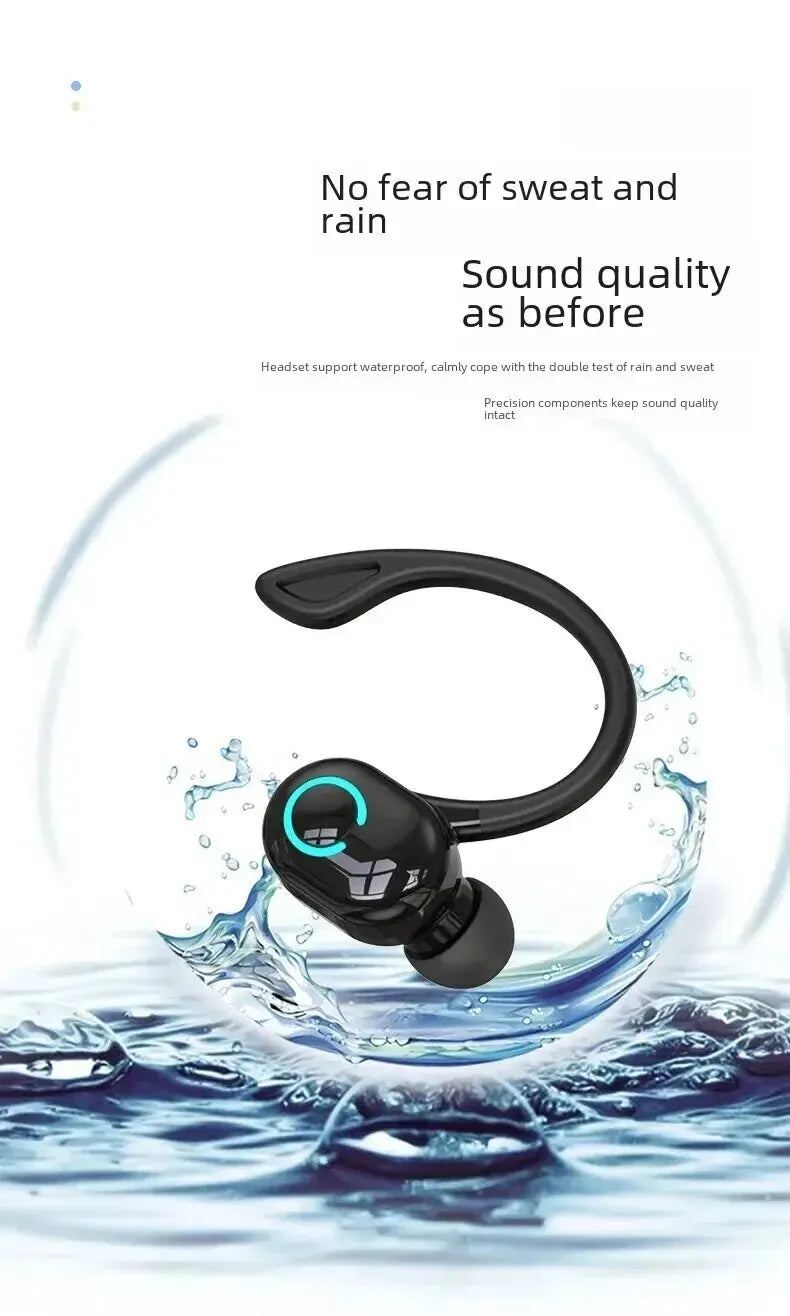 Bluetooth 5.2 Wireless Headset Einzelne Ohrbügel Ohrstöpsel Ultra Lange Akkulaufzeit Business Kopfhörer Handy Kopfhörer Ohrhörer