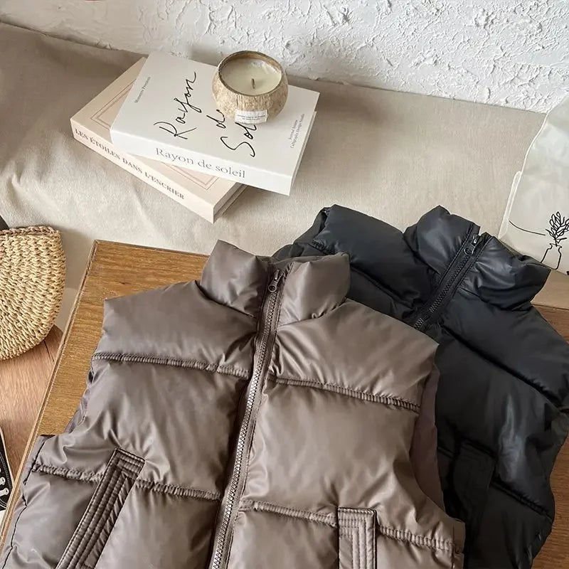 Kinder-Daunen-Baumwollweste, neues Herbst- und Winter-Tanktop für Jungen und Mädchen zum Tragen im Teenageralter, dicker Mantel