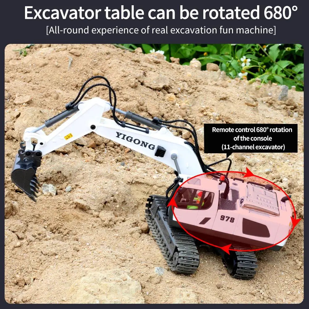 Teeggi 1:20 RC Bagger Auto Kinder Spielzeug 2,4G Fernbedienung Muldenkipper Auto Bulldozer Spielzeug Radio Elektroauto für Kinder Geschenk