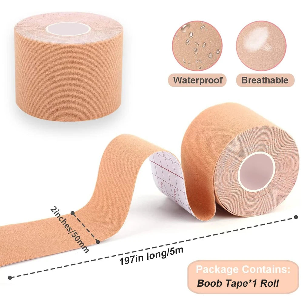 5-Rollen Kinesiologie-Tape, vorgeschnitten |   Wasserdichtes, elastisches Sportband, selbstklebendes Sportband zur Linderung von Muskelschmerzen und zur Unterstützung der Gelenk