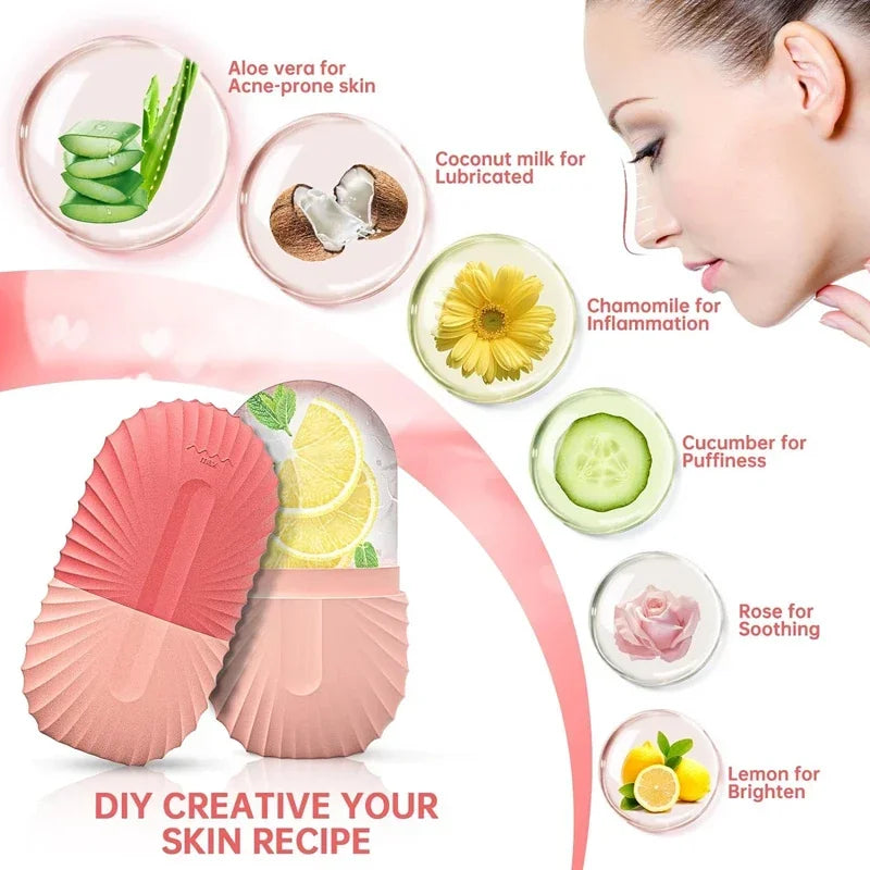 Eis Gesicht Roller Eiswürfel Schönheit Massage Silikon Eis Form Für Augen Schwellungen Eis Gesichts Roller Schrumpfen Poren