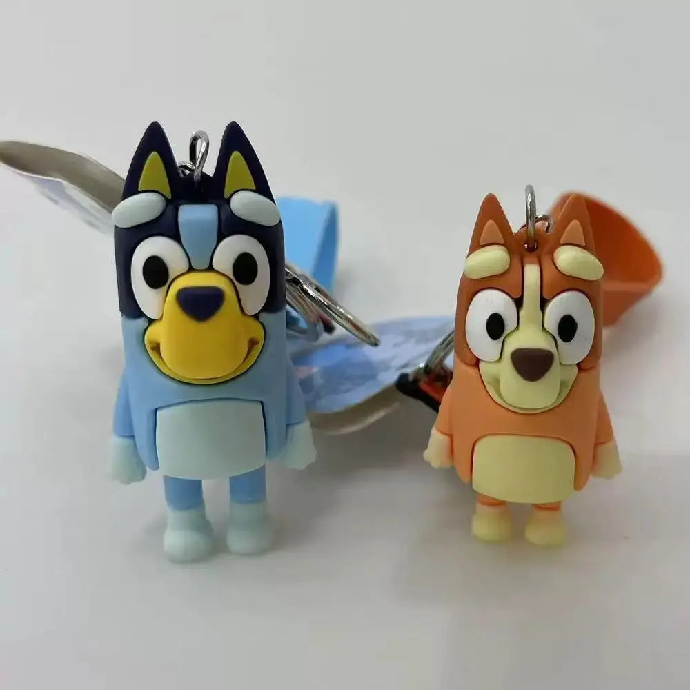 Original Bluey Bingo Christine Heeler Anime-Zubehör Niedlicher Silikon-Modell-Schlüsselanhänger Kawaii Geschenk