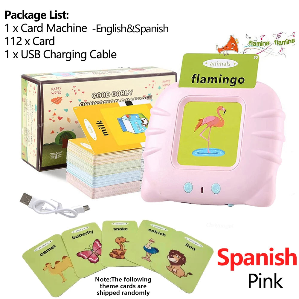 Lernkarte für die frühe Bildung, Lernspielzeug, sprechende Lernkarten für Kinder im Vorschulalter, Englisch, elektronisches Hörbuch, Maschine, Geschenk