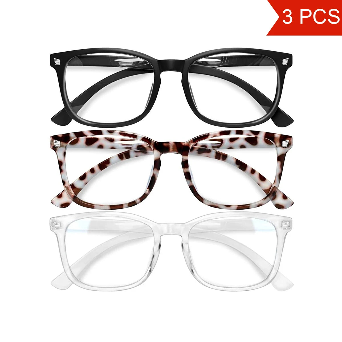 3-teilige Blaulicht-blockierende Brille, Computer-Lese-/Gaming-/TV-/Telefonbrille für formelle Business-Frauen und Männer, Anti-Augen-Schutz und U