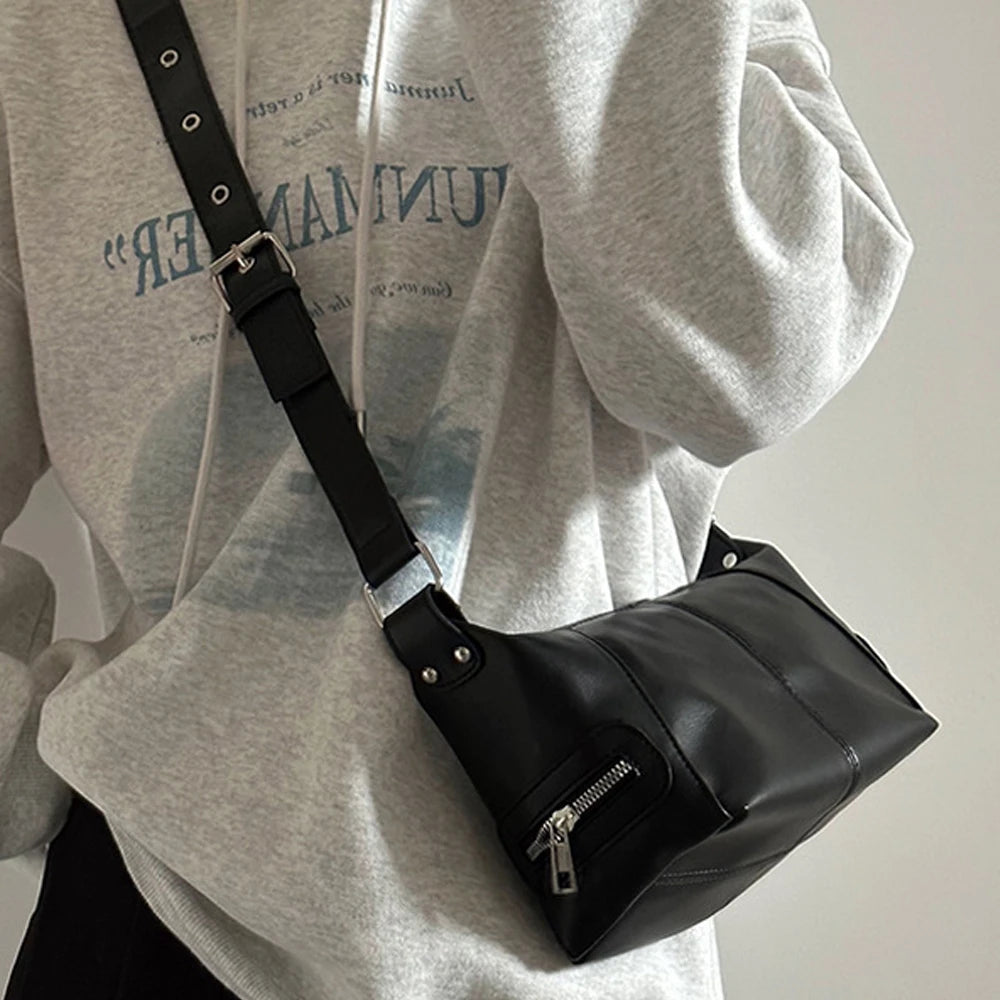 Y2k koreanische gotische Stern Mädchen schwarze Handtasche Harajuku ästhetische Vintage Schulter Umhängetasche trend ige Frauen Messenger Einkaufstaschen