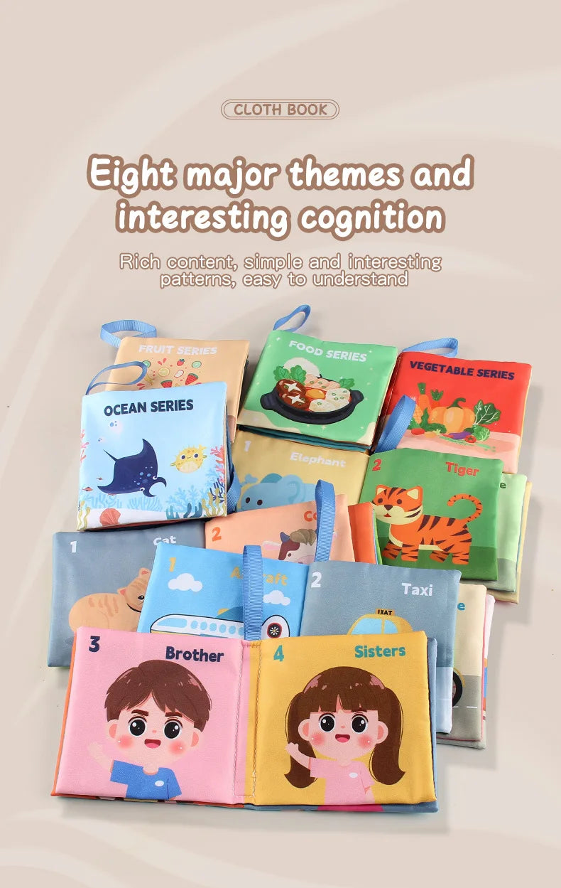 Weiche Baby Bücher Spielzeug Montessori 3D Touch fühlen sich kontrast reiche Stoff Buch sensorische frühe Lernspiele für Kinder Lernspiel zeug