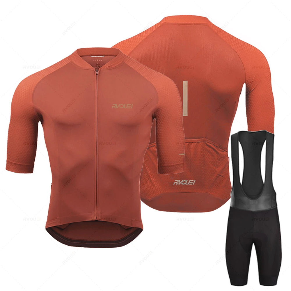2023 Rvouei Pro Team Cycling Clothing Men New Road Bike Wear Racing Clothing Breathable Cycling Jersey Set Ropa Ciclismo Maillot