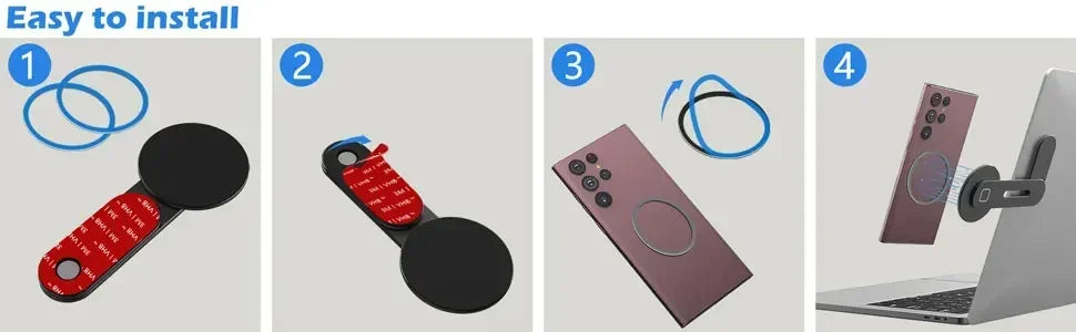 2026 Magnetischer Laptop-Handyhalter für Computermonitor-Seitenfläche, Schlank & Faltbar, für iPhone 14 13 12 Serie und Alle Smartphones