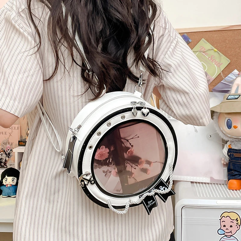 2025 neue süße Y2k ästhetische Umhängetaschen Frauen Kawaii Mode lässig Rucksäcke trendige transparente Reise Umhängetasche Ita Taschen