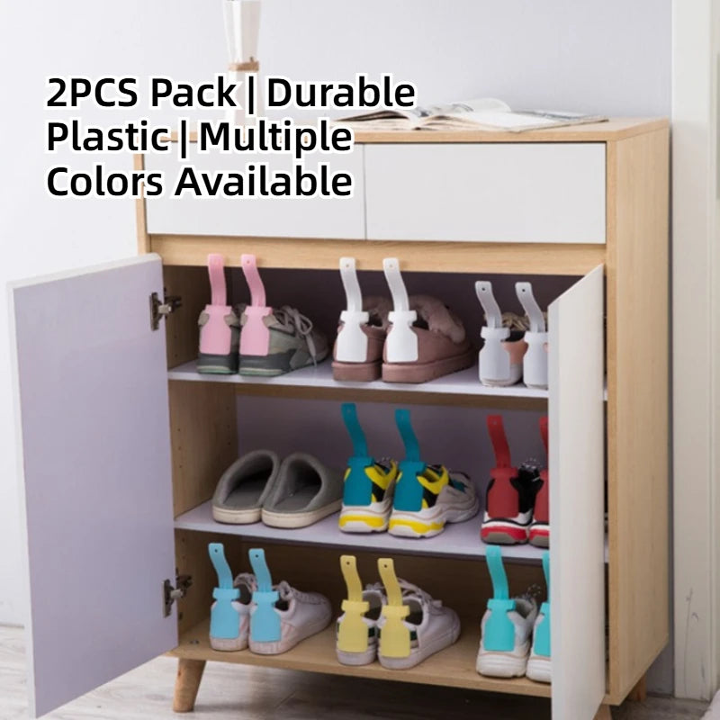 2 Pieces Lazy Shoe Helper, Plastic Shoehorn, No Bending Required, Fits All Shoes, Perfect for Seniors & Pregnant Women