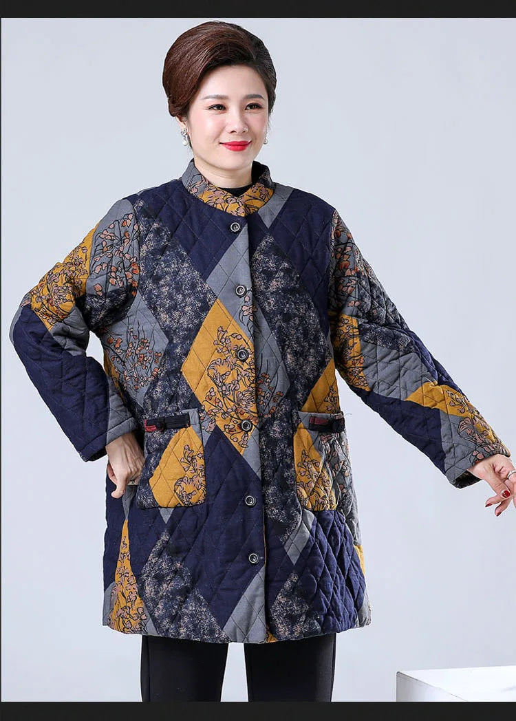 Lose Damen Herbst Winter Baumwollmantel mittleren Alters ältere Mutter dicke warme Jacke Oma Parkas 100 kg tragen 2XL-9XL