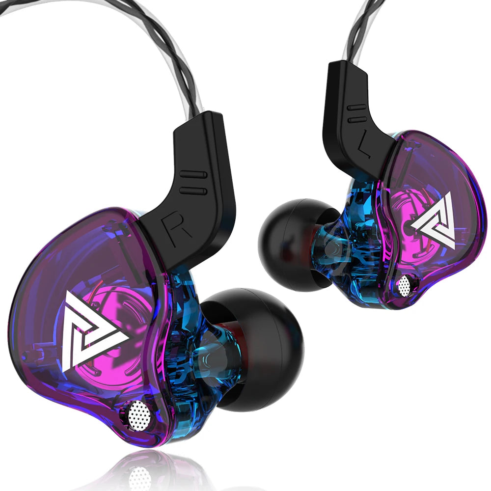 Original QKZ AK6 In-Ear Headphones 6 Dynamic Driver Unit Earphones with Microphone Stereo Sports HiFi Subwoofer Headset Monitor Earbuds