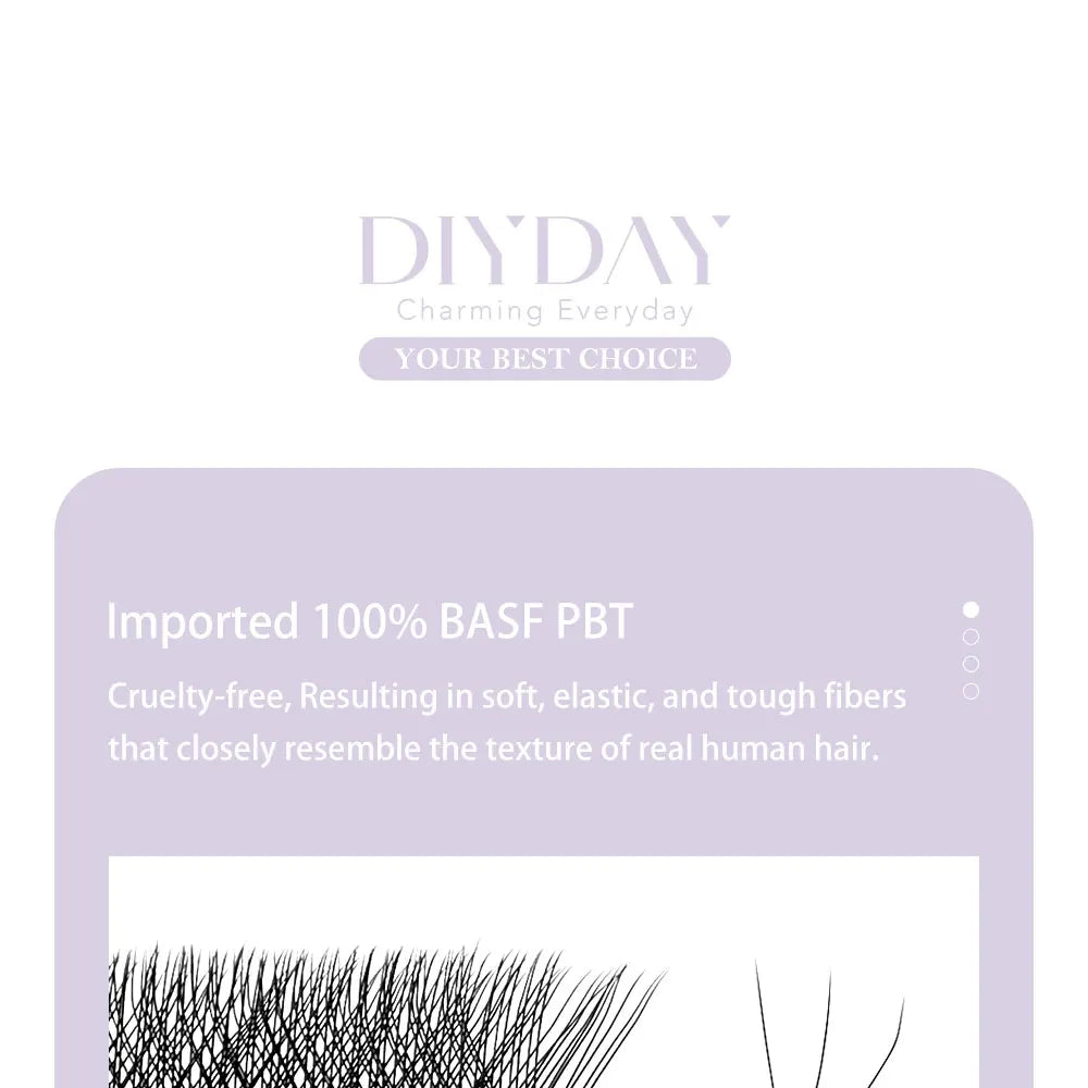 DIYDAY W-Form Wimpernverlängerung 3D 4D 5D 6D 7D 8D W Wimpern Natürliche weiche vorgefertigte Fächerblüteffekt-Augenwimpern für Schönheits-Make-up