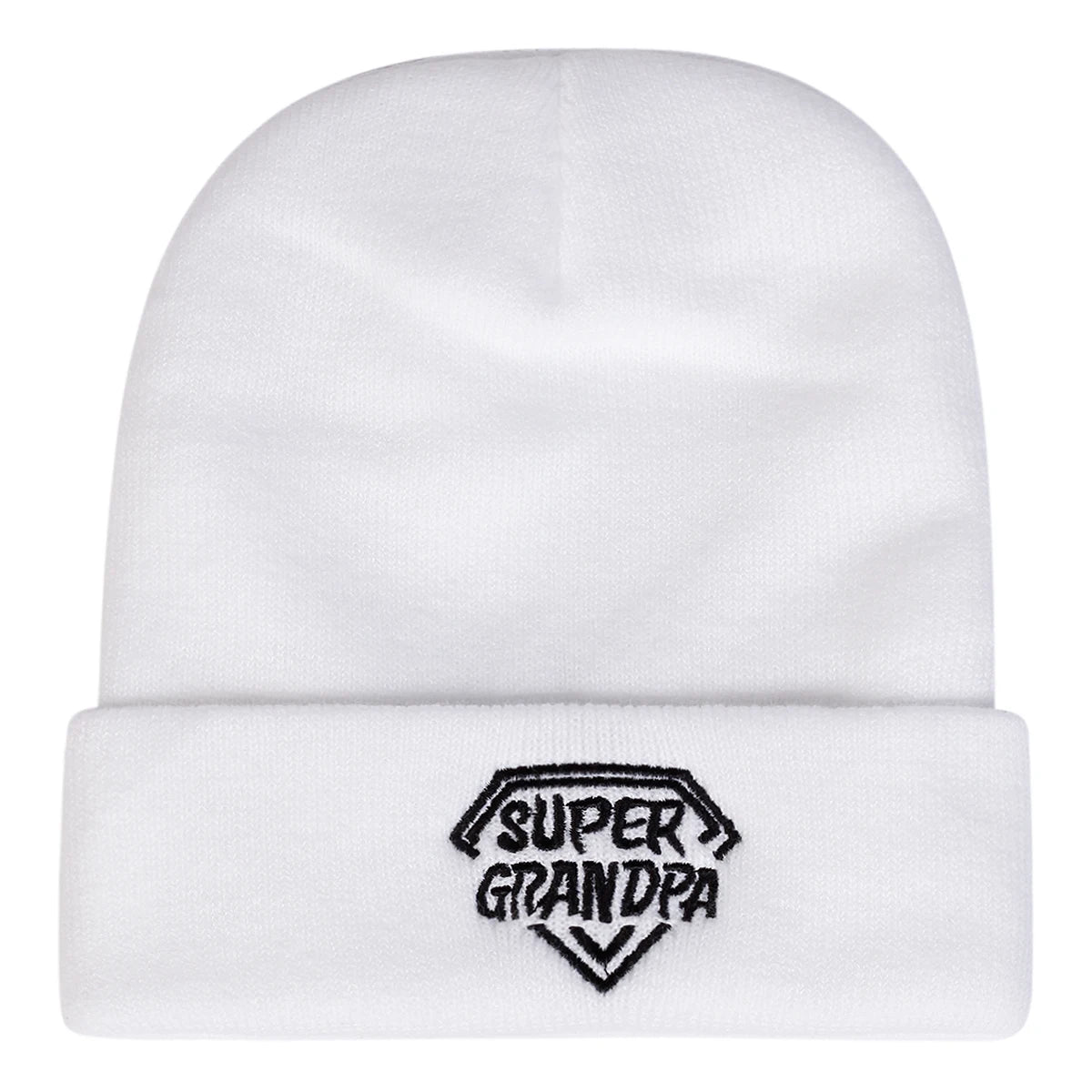 Unisex SUPER GRANDPA Diamant-Stickerei Mützen Herbst Winter Warme Beanie-Mützen für Damen und Herren