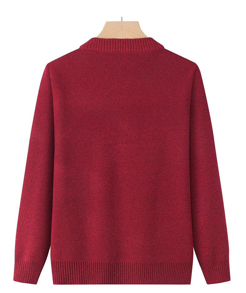 Koreanische frauen Kleidung Neue Stricken Woolen Gedruckt Strickjacke Mantel Mittleren Alters Mutter Strickwaren Tops Vintage Oma Pullover Jacke