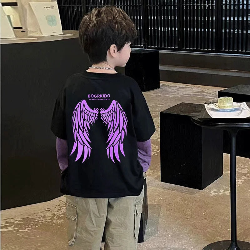 zweiteilige Frühlings- und Herbst-Kinderkleidung von 8 bis 12 Jahren, Jungen-Kind-T-Shirt, Kinderkleidung, Jungen, 7-jährige Kleidung, 10