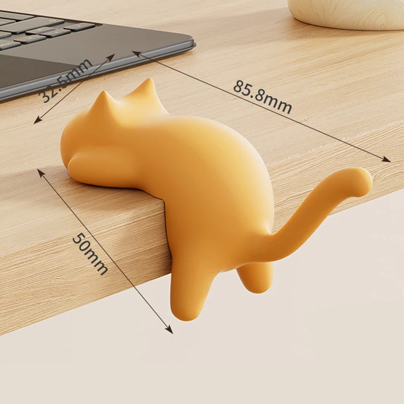 Katzenförmiger, spurloser Haken, beschädigungsfreier Wandhalterungsclip für Tasche/Geldbörse/Federmäppchen auf dem Schreibtisch, Tisch, Arbeitszimmer, Büro
