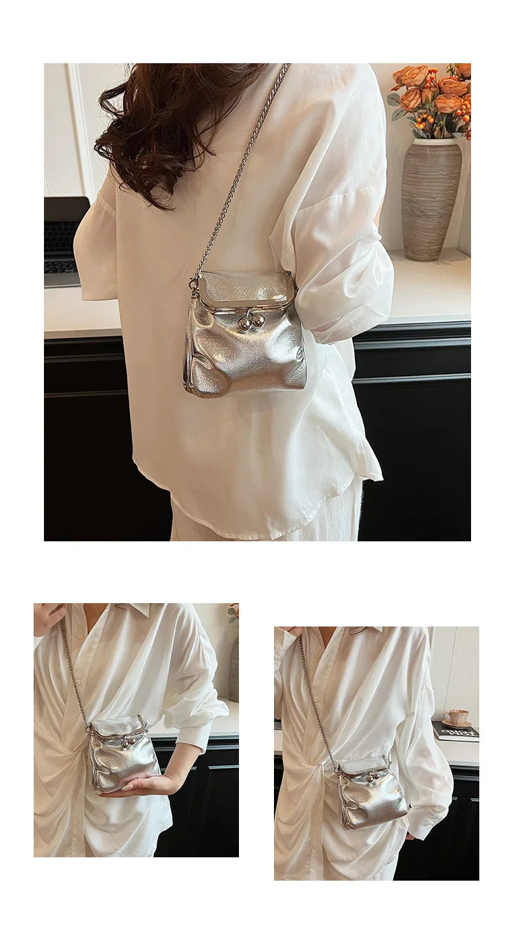 Trendy Koreanische Mode Mini Quadratische Tasche Vintage Streetwear Elegante Umhängetaschen Casual Y2k Ästhetische Schulter Handtaschen für Frauen