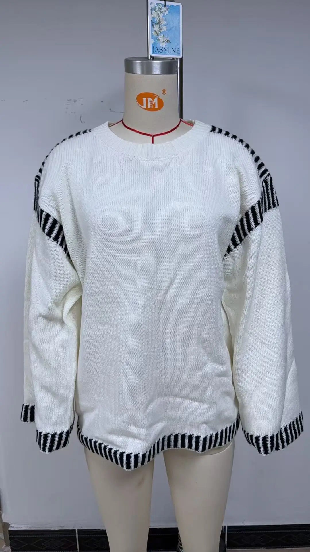 Strickwaren Damen Kleidung Sueter Roupas Femininas Damen Winter Strickpullover Rundhalsausschnitt Lose Lange Ärmel Herbst Mode 2025