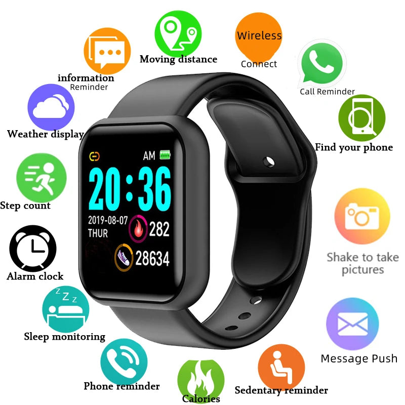 Multifunktionale Smart Watch Männer Frauen Bluetooth Verbunden Telefon Musik Player Fitness Sport Armband Schlaf Monitor D13 Smartwatch