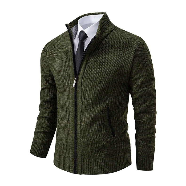 Herbst Und Winter New Jersey männer Casual Sport Mantel Einfarbig Stehkragen Wullover Greifen Fleece Warm Zipper Strickjacke