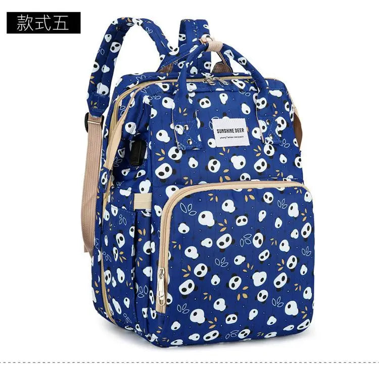 Mama Wickeltaschen Babybett Mutter Große Kapazität Windel Milchflasche Rucksäcke mit Wickelunterlage Praktische Baby-Stilltaschen Geschenk