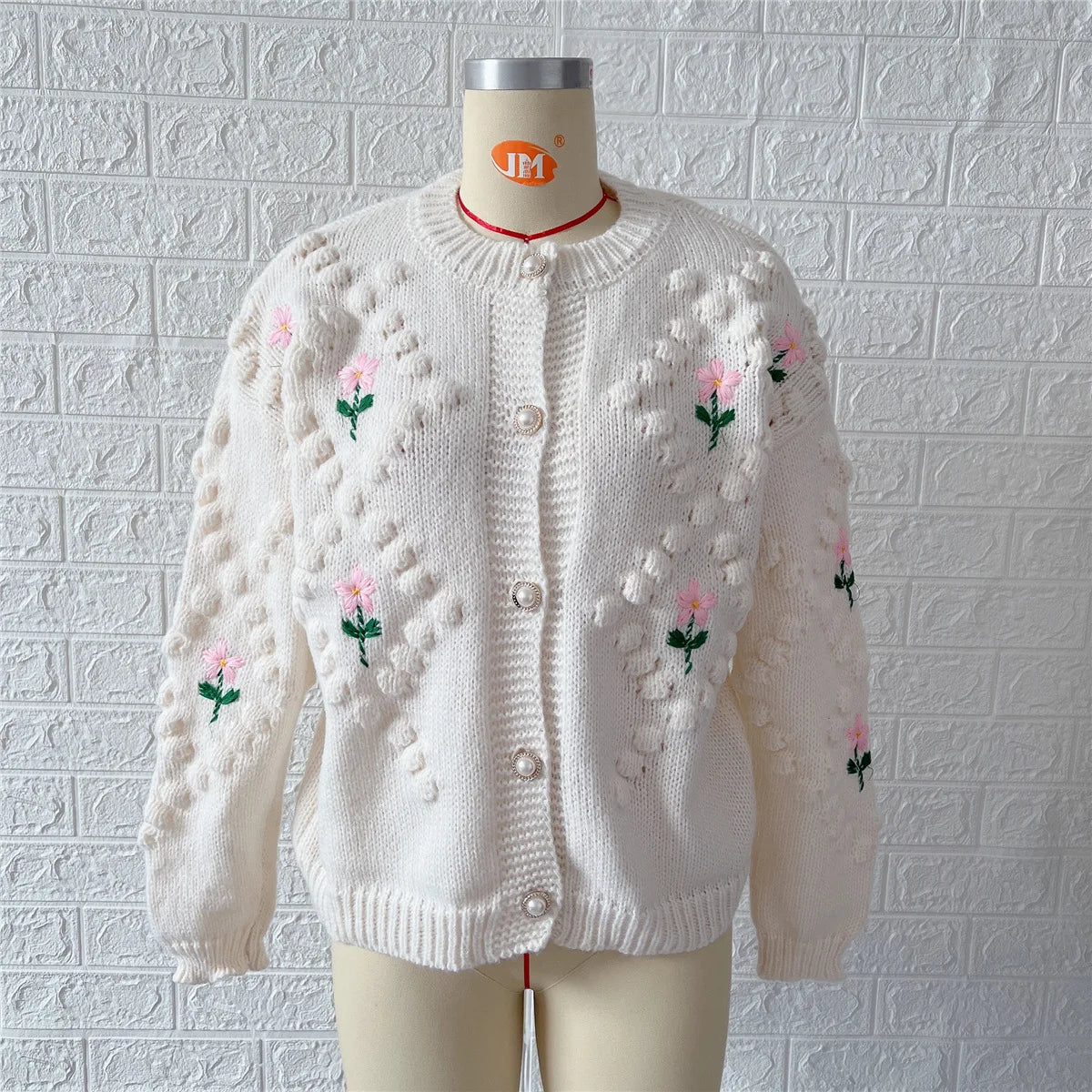 Frauen Herbst Damen Kleidung Oberbekleidung Lose einreiher Strickjacke Pullover Mit Stilvollen Verzierten Knöpfen Ropa Mujer