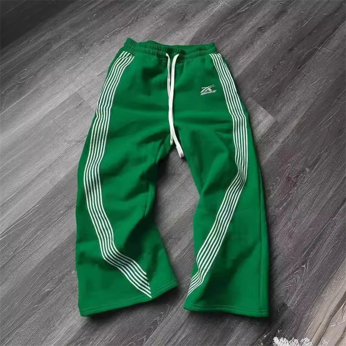 Y2k Graue Freizeithose Vintage Funktionelle Taktische Herren Damen Premium Jogging Hose mit weitem Bein Kordelzug Streetwear Jogginghose