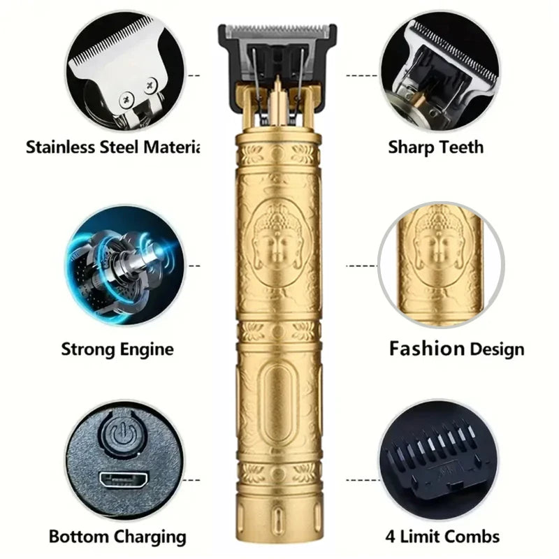 Carving T9 Vintage Professionelle Elektrische Haar Schneiden Maschine USB Aufladbare Tragbare Rasierer Trimmer Für Bart Pflege Beste Geschenk