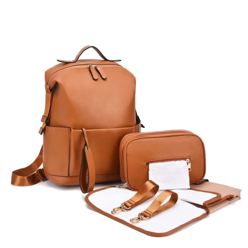 Mama Tasche Pu Mama Rucksack Mutter Baby Haut Leder Doppel Schulter Tasche Baby Windel Tasche Baby Reise Lagerung Tasche Kinderwagen Tasche