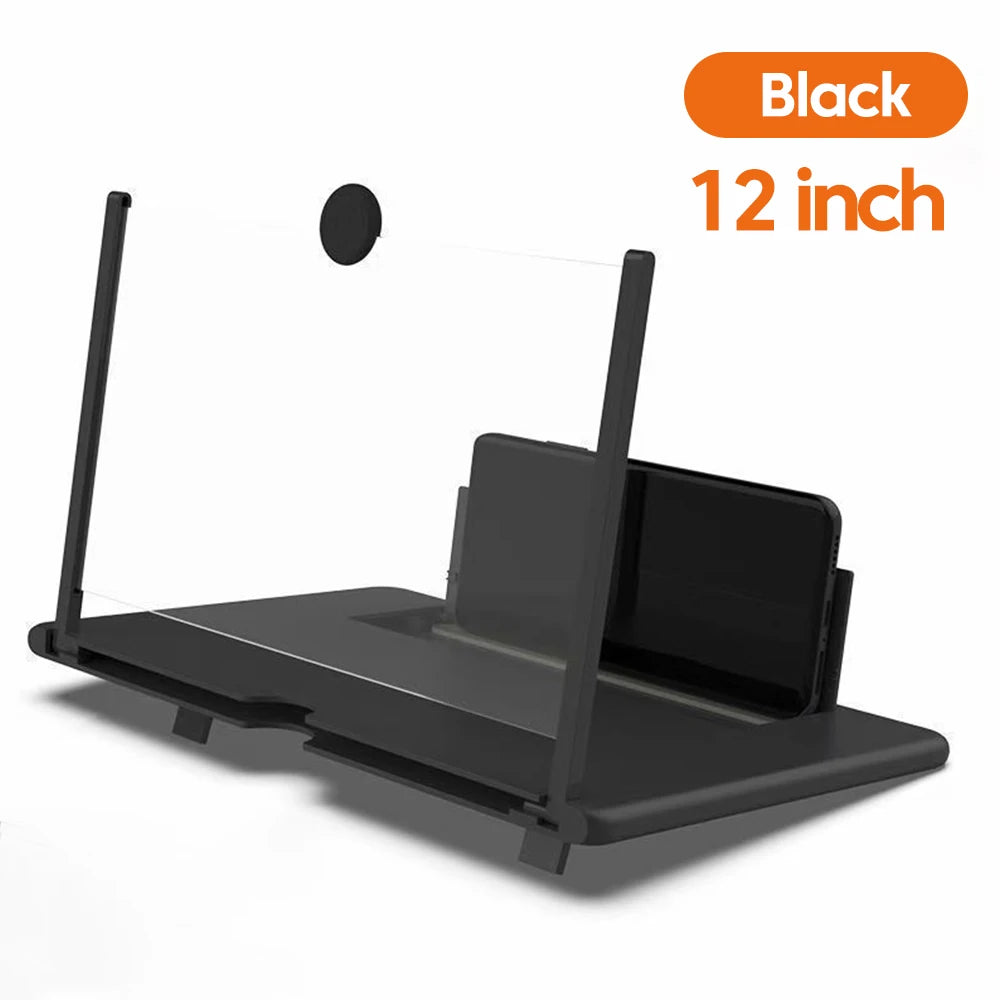 12/10 inch Phone Screen Magnifier Phone Holder Mobile Phone HD Portable Phone Screen Video Magnifier Stand Bracket