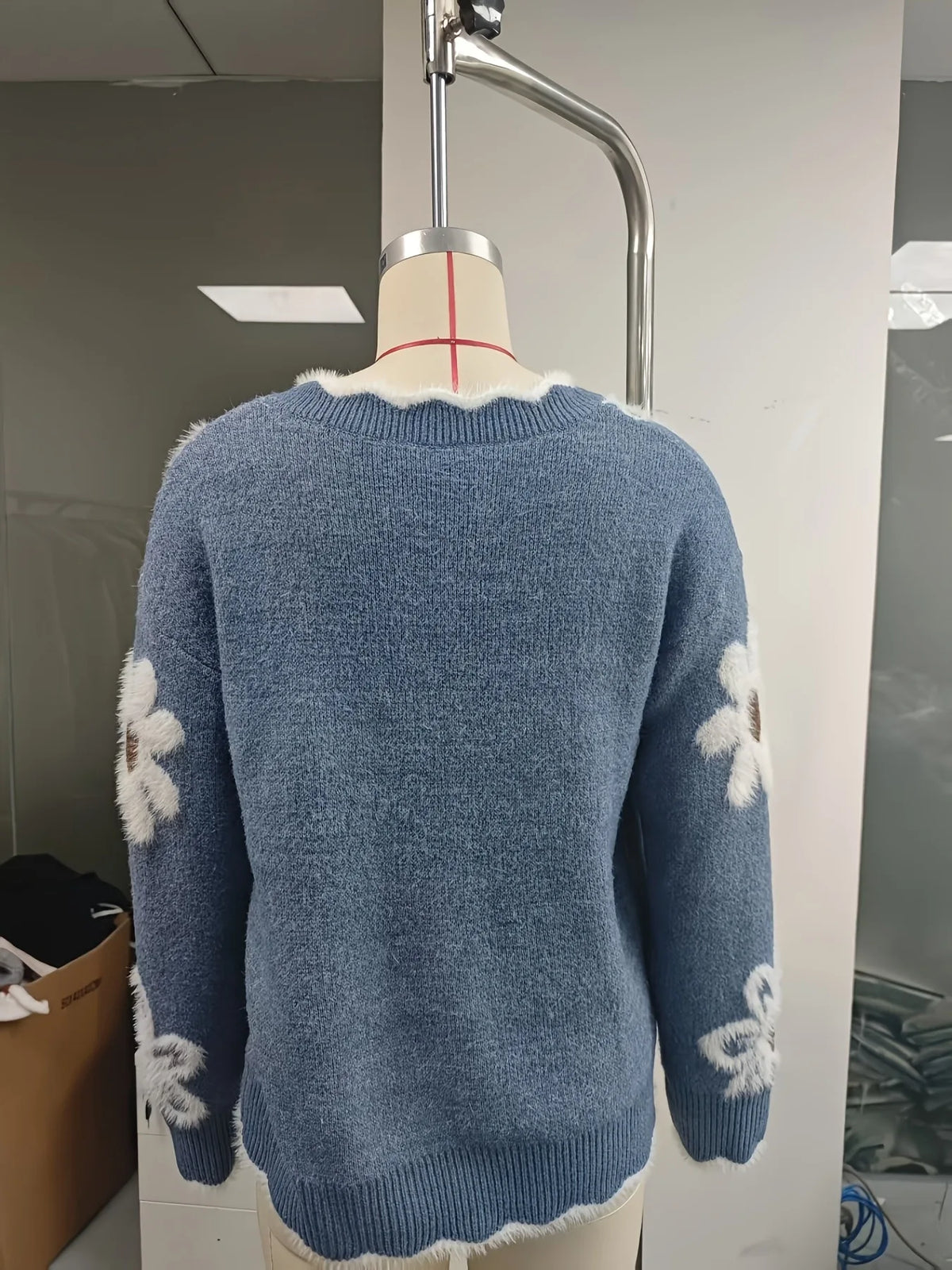 Frauen Invierno Herbst Modus Neue Herbst Pullover V-ausschnitt Jacquard Lange ärmeln Vielseitig Gestrickte Pullover Pullover Maglione Da Donna