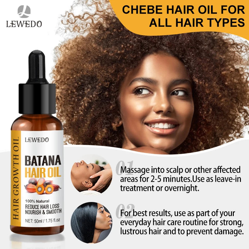Lewedo Naturals Batana-Öl, schnelles Haarwachstum für Männer und Frauen, reines Batana-Öl, nährt glänzendes Haar, gesunde Haarpflege, Anti-Haarausfall