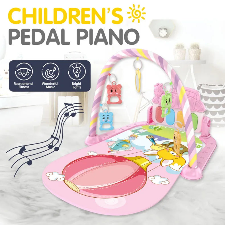 Baby Music Activity Gym Carpet Play Mat Newborn Rug Pedal Piano Keyboard Infant Fitness Rack Playmat Crawling Game Pad Toy Gift