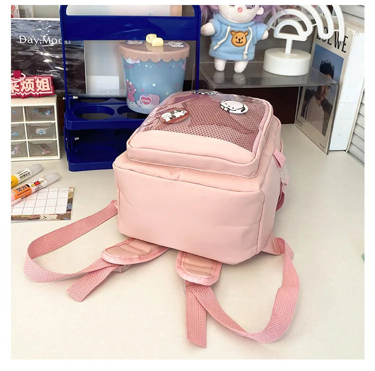Y2K Nette Mini Rucksack Frauen Kawaii Ita Tasche Süße Mädchen Transparent Rucksack DIY Persönlichkeit Display Rucksack Lolita Schulter Tasche