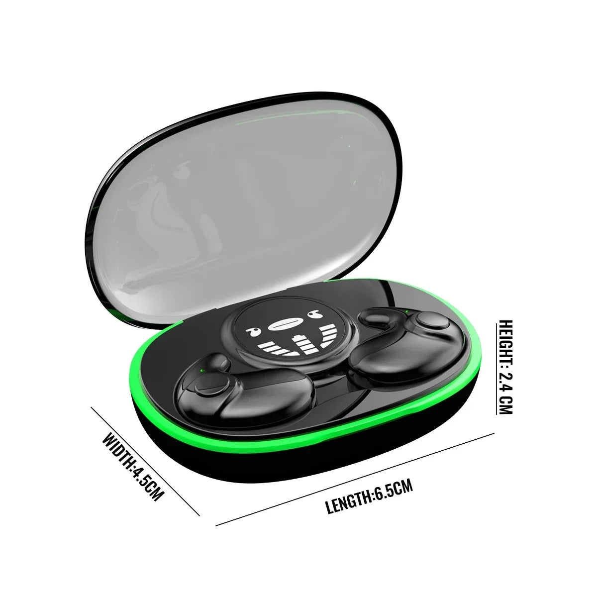 TWS Bluetooth 5.3 Kabellose Kopfhörer Unsichtbare Schlaf-Kopfhörer Versteckte Ohrhörer IPX5 Wasserdicht Geräuschunterdrückung Sport-Headset