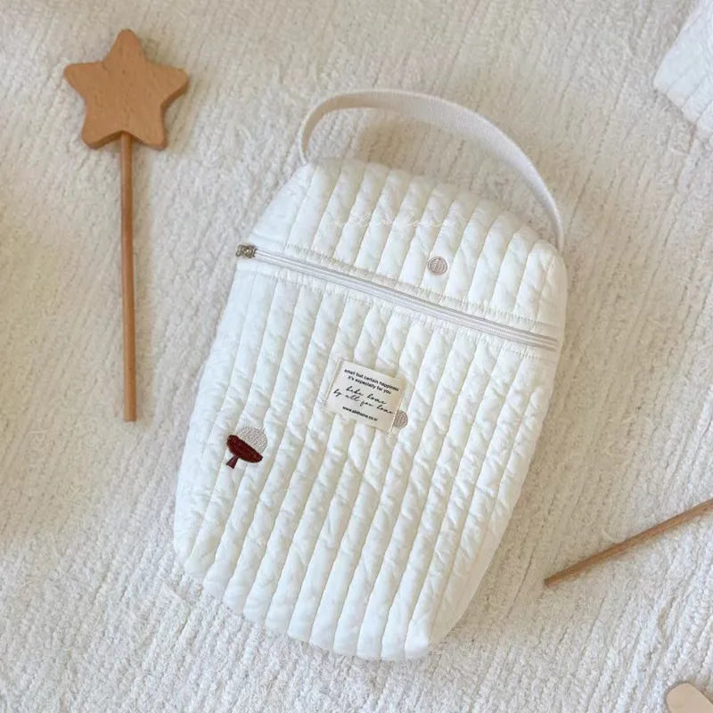 Tragbare Kinderwagen-Wickeltasche, gesteppt, für Babywindeln, Caddy, Organizer, bestickte Mama-Taschen, Babyzubehör, Wickeltasche, Aufbewahrung