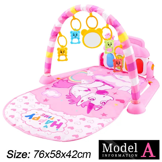 Baby Fitness Stand Music Play Gym Activity Toy Newborn Piano Crawling Blanket Pedal Play Pad Early Education 0-36 Months Gifts
