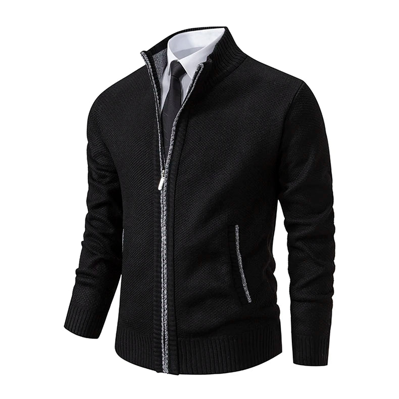 Herbst Und Winter New Jersey männer Casual Sport Mantel Einfarbig Stehkragen Wullover Greifen Fleece Warm Zipper Strickjacke