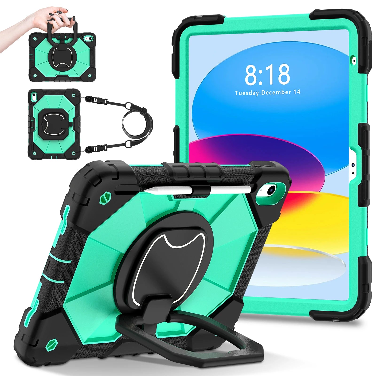 Robuste Armor-Kinderhülle für iPad 10. Generation Air 5 4 10.9 Air 11 2025 13 2024 10.2 8. 9. Generation 9.7 Tablet-Ständer Stoßfeste Schutzhülle