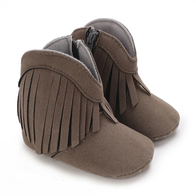 Winterstiefel für Babys, Jungen und Mädchen, 0–12 Monate, Western-Denim, Lauflernschuhe, warm, lässig, modisch