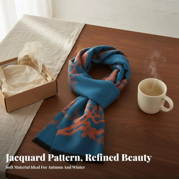 Jacquard-Schal mit Blumenmuster, tolles Geschenk, warmer Damenschal, weicher Touch, Blumenmuster-Wickelschal für Mama, Oma, Herbst, Kälte