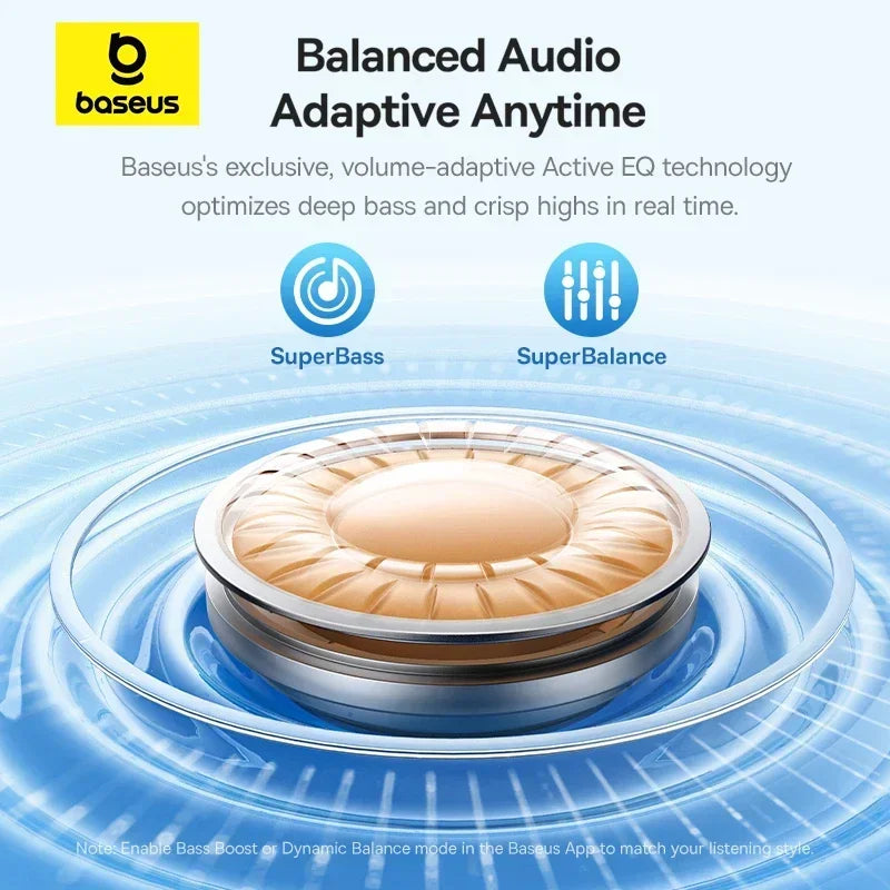 Baseus EP10 Pro ANC Ohrhörer, kabellose Bluetooth 6.0-Kopfhörer, 50 dB, Echtzeit-Adaptive-Kopfhörer, 6 Mikrofon, hochauflösende LDAC IP55-Ohrhörer