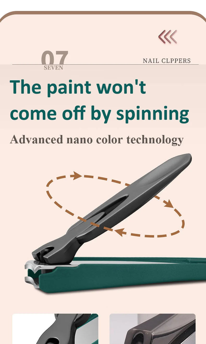 Colorful Nail Clippers, Splash-Proof, Nail Cutter, Detachable Design, Fingernail Clippers, Stainless Steel, Manicure Nail Tool