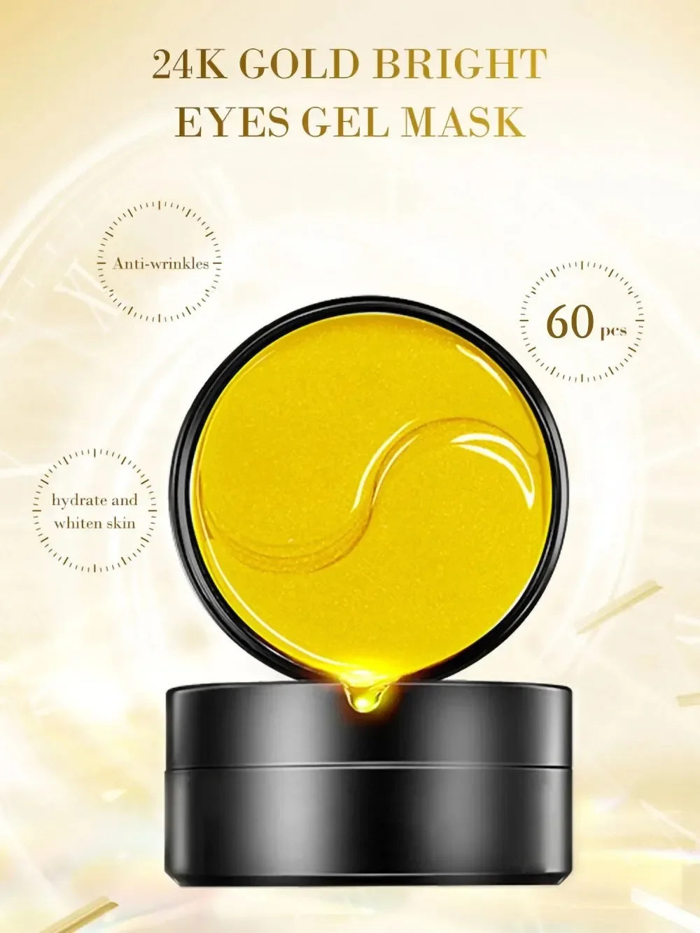 60 stücke Goldene Feuchtigkeitsspendende Augen Maske Lindern Ermüdung der Augen Nähren Augenbereich Kollagen Kristall Augen Maske Koreanische Hautpflege Masken