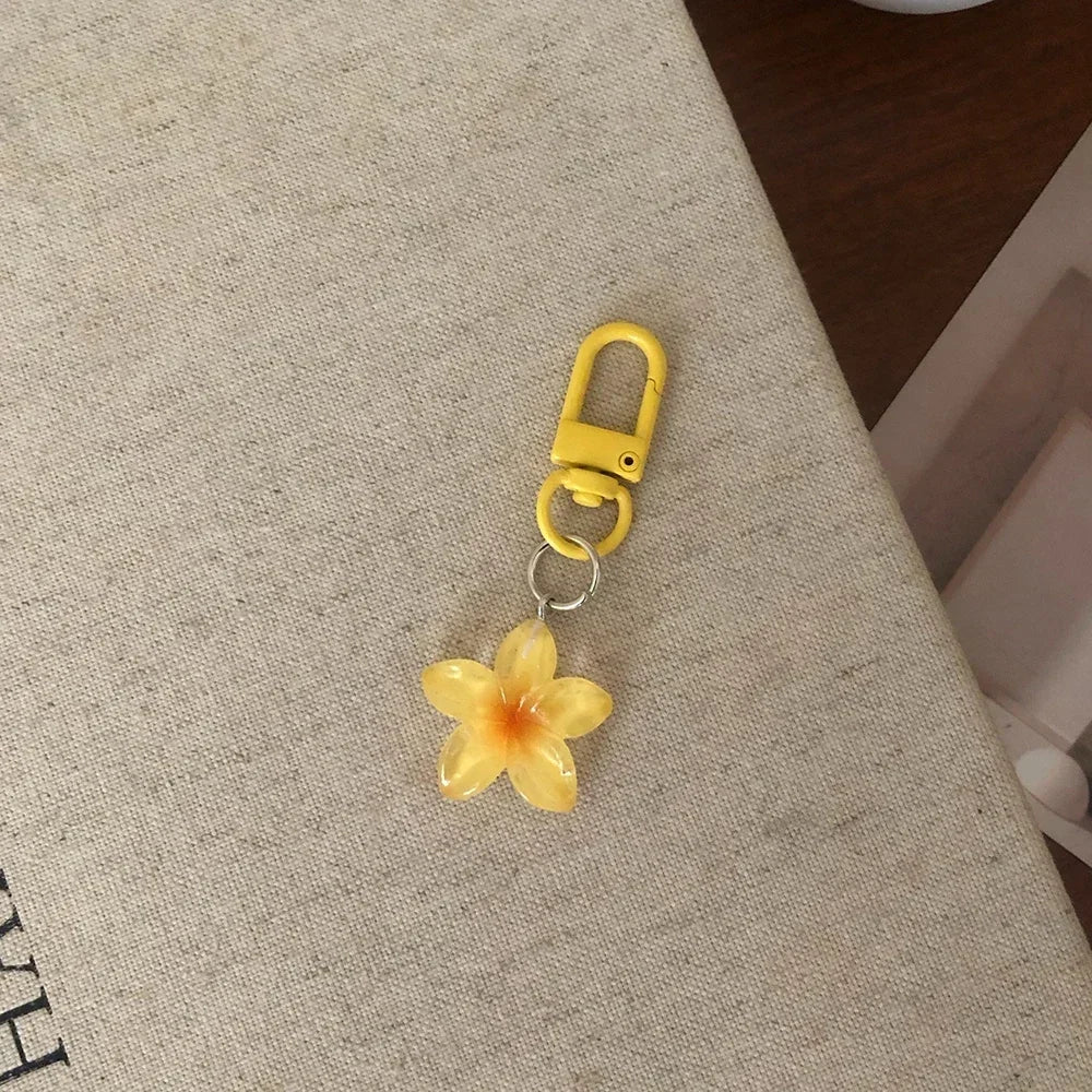 Transparenter Y2K-Schlüsselanhänger mit Blumenmuster, niedlicher ästhetischer Mehrzweck-Schlüsselhalter, Tasche, Kopfhörerhülle, Charm-Zubehör für Frauen und Mädchen