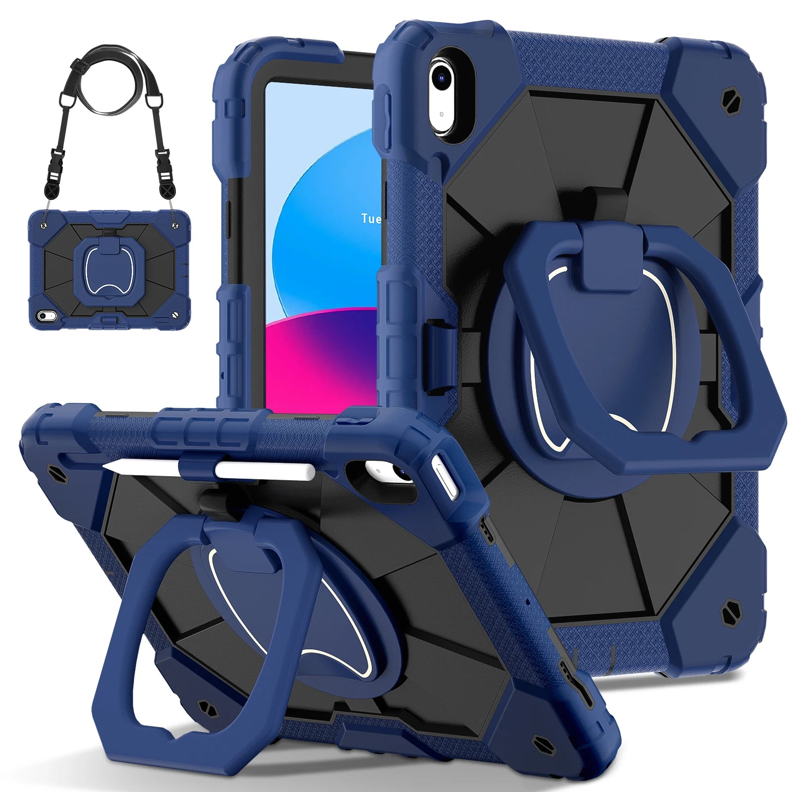 Robuste Armor-Kinderhülle für iPad 10. Generation Air 5 4 10.9 Air 11 2025 13 2024 10.2 8. 9. Generation 9.7 Tablet-Ständer Stoßfeste Schutzhülle