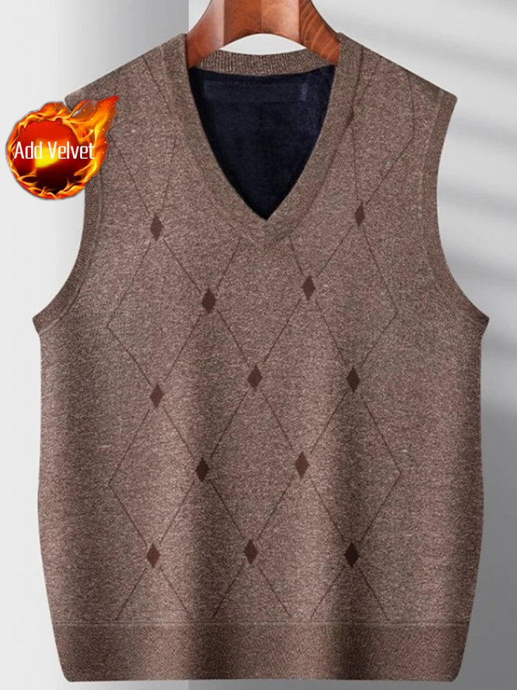 Herren-Strickjacke im Herbst-Winter-Stil, verdickt, für ältere Menschen mittleren Alters, gemütlicher Pullover mit offener Vorderseite, Opa-Papa-Stil