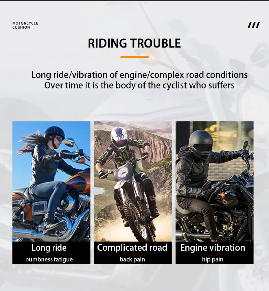 Motorrad 3D-Sitzkissen Schwarzer Schaumstoff Weich Komfortabel Atmungsaktiv EVA-Sitzbezüge Matten Motorräder Elektrofahrrad Zubehör