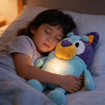 Anime Bluey Plüsch-Atempuppe Kawaii 30cm Spielzeug Bluey Musikpuppe Geschenkpuppe mit Musik und Sound Modell Mädchen Geburtstagsgeschenk Weihnachtsgeschenk